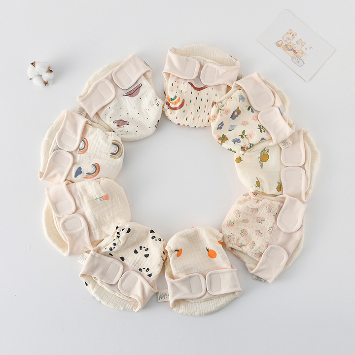Assorted printed cloth diapers arranged in a circle