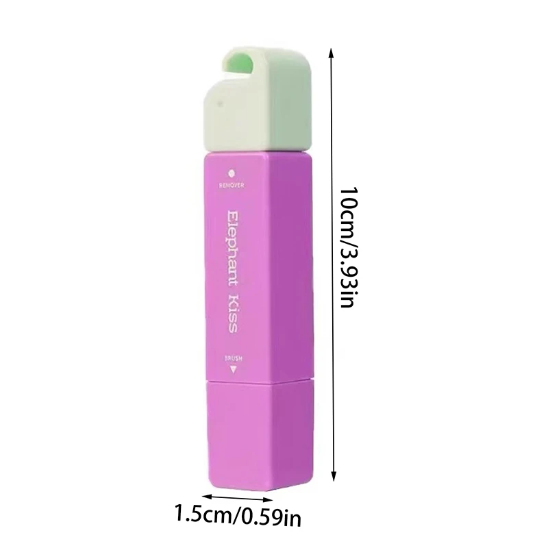 Purple stain remover pen with measurements showing a 10 cm length and 1.5 cm width
