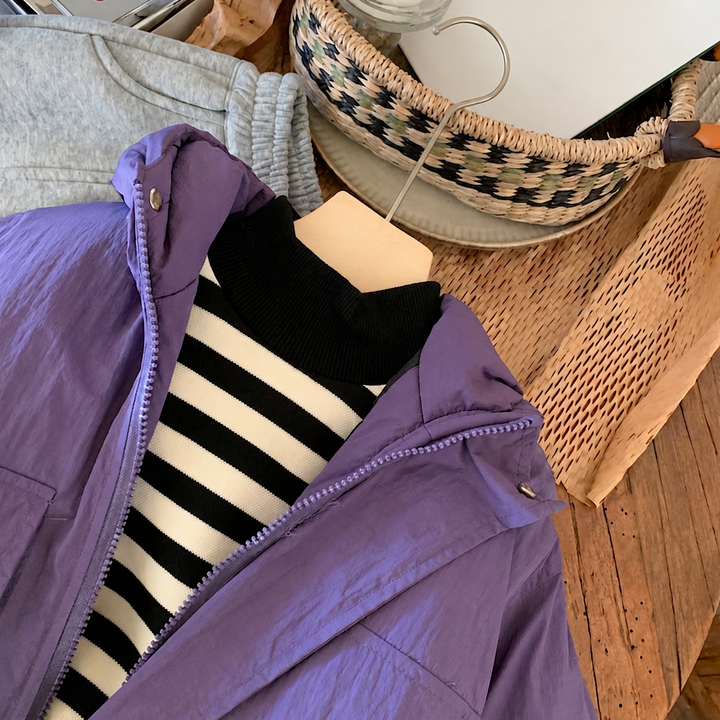 Close-up of a purple windbreaker&