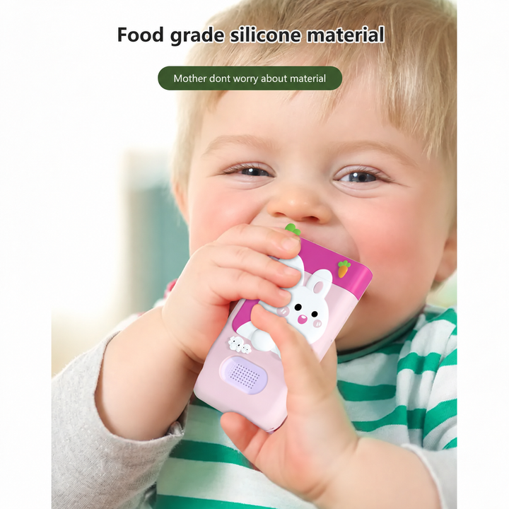 Child holding a pink rabbit kids&