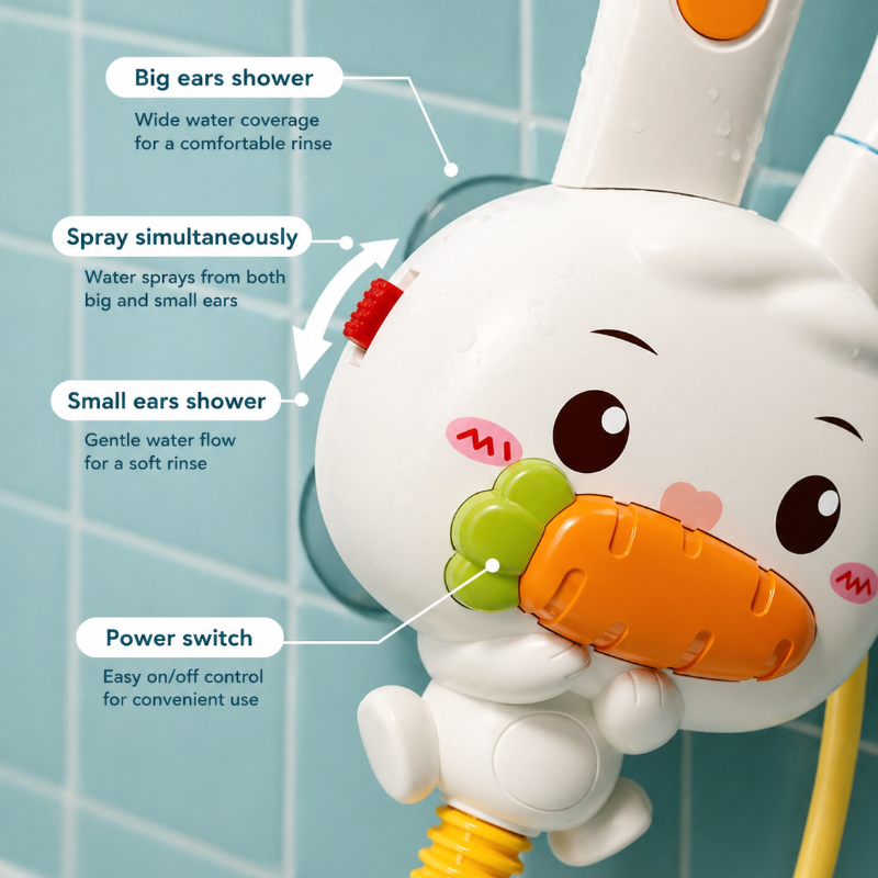 Close-up of the rabbit shower&