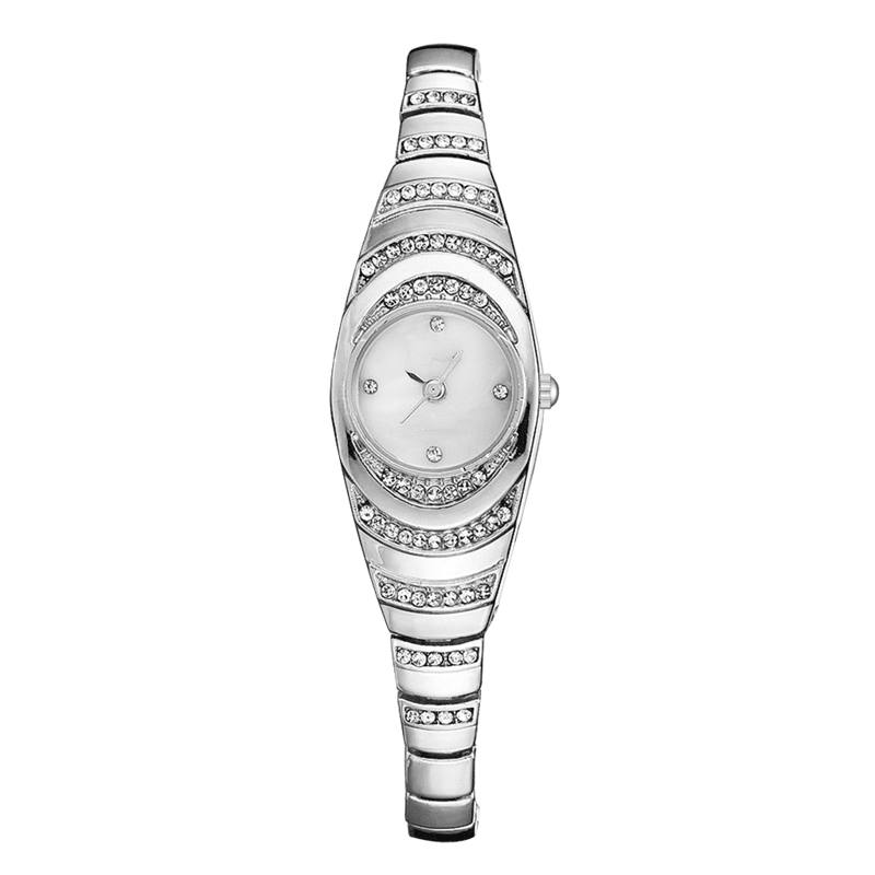 Radiant Rhinestone Bracelet Watch Adjustable Metal Band Product Image 07