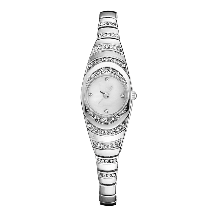 Radiant Rhinestone Bracelet Watch Adjustable Metal Band Product Image 07