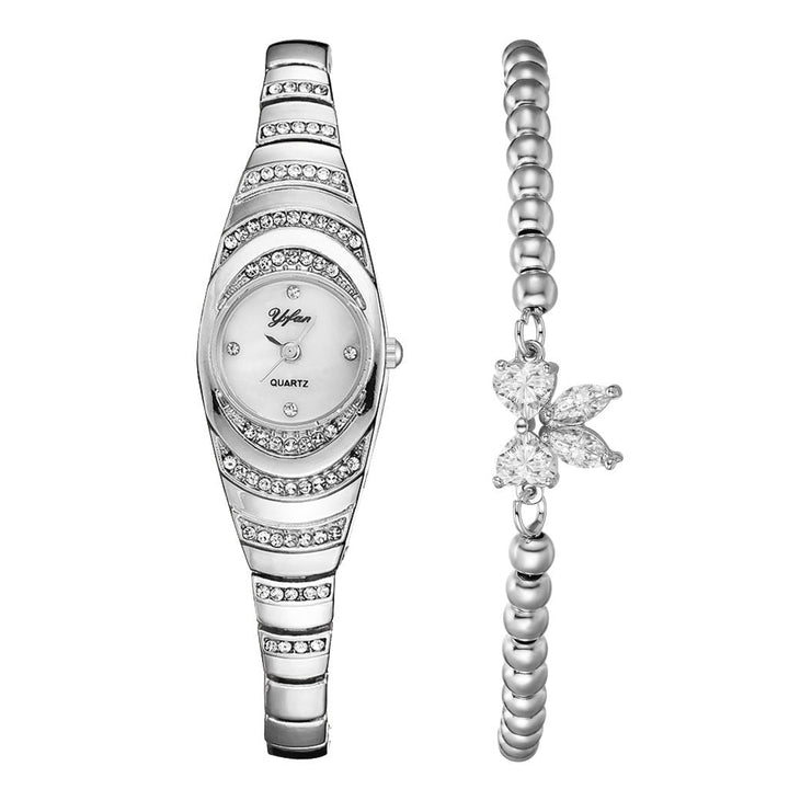 Radiant Rhinestone Bracelet Watch Adjustable Metal Band Product Image 08
