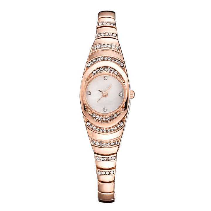 Radiant Rhinestone Bracelet Watch Adjustable Metal Band Product Image 10
