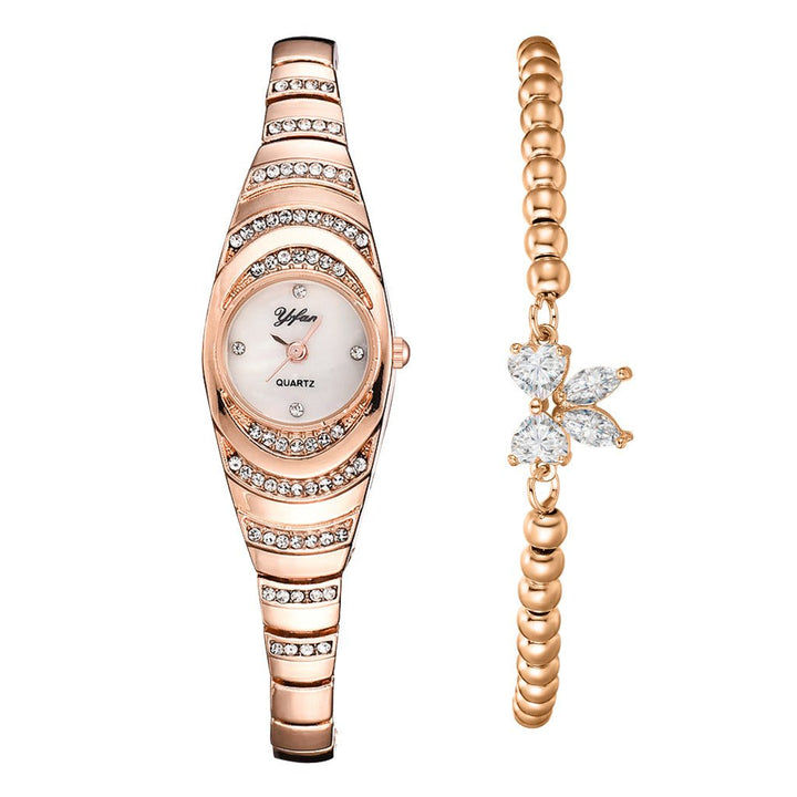 Radiant Rhinestone Bracelet Watch Adjustable Metal Band Product Image 11