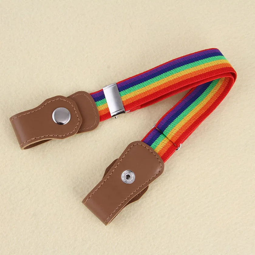 Rainbow-striped elastic kids&