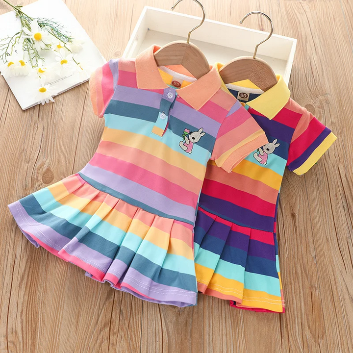 Pastel and dark rainbow-striped kids&