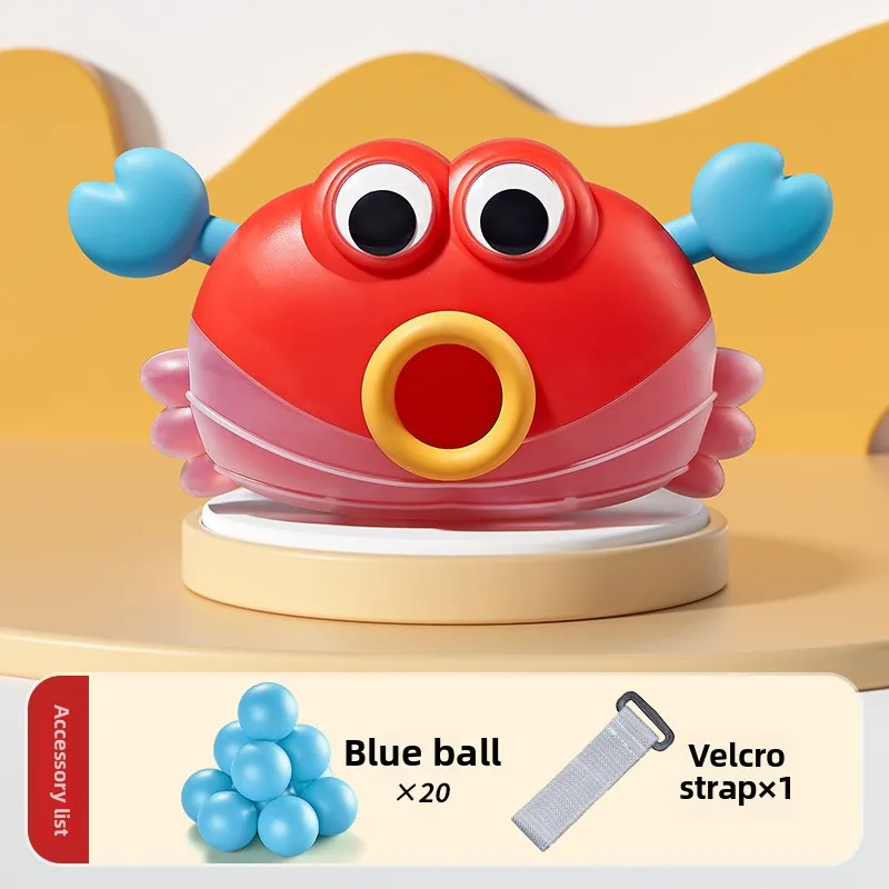 Red crab ball game with 20 blue balls and one adjustable waist strap