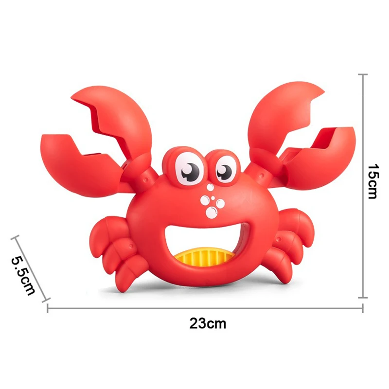 Red crab-shaped sand grabber measuring 23 x 15 x 5.5 cm