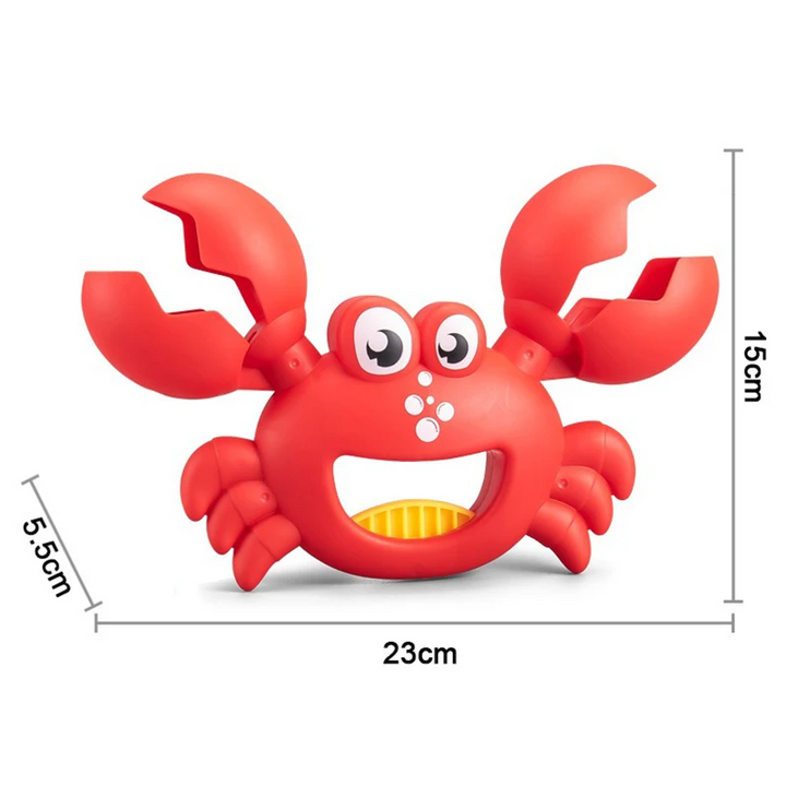 Red crab-shaped sand grabber measuring 23 x 15 x 5.5 cm
