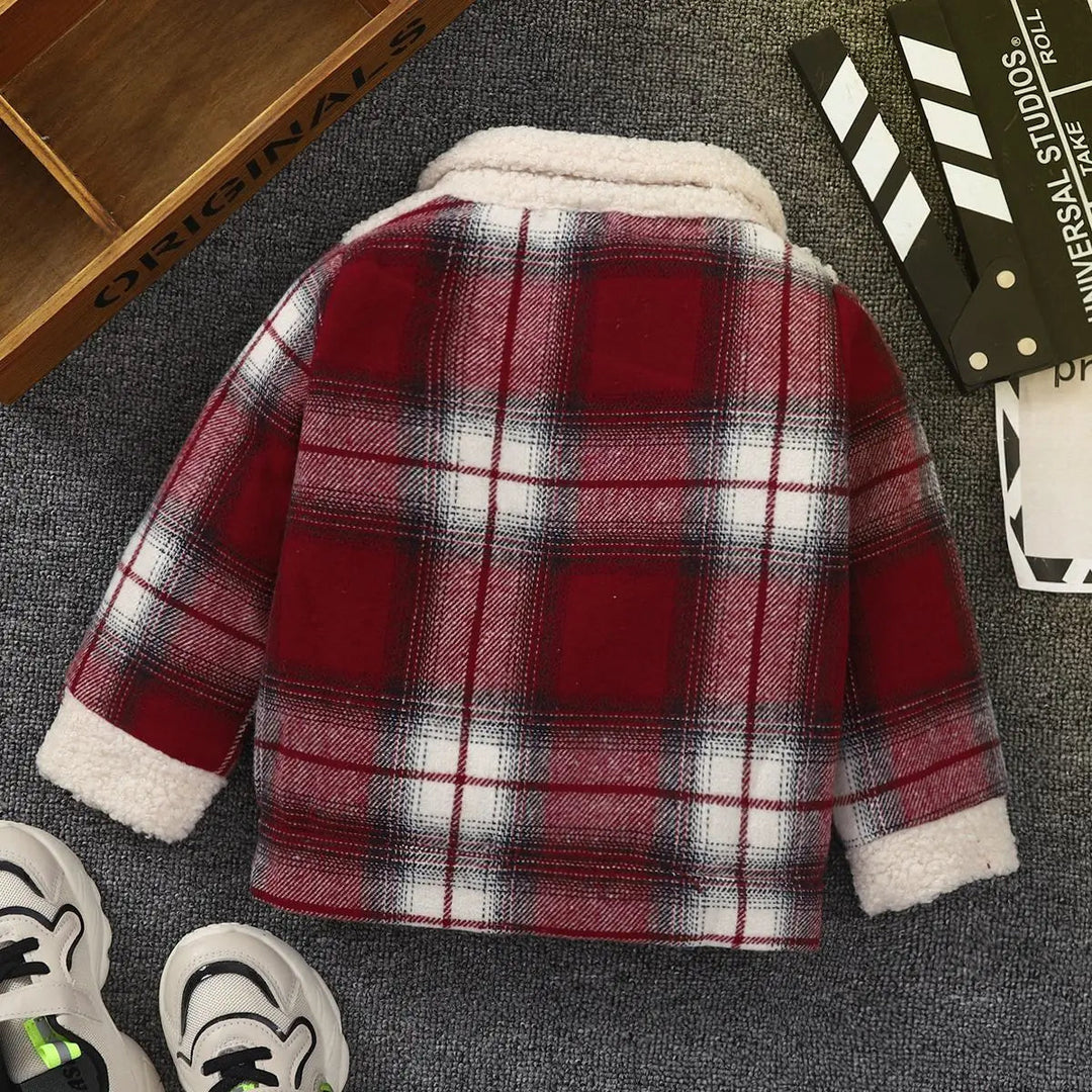 Back of a red plaid kids&