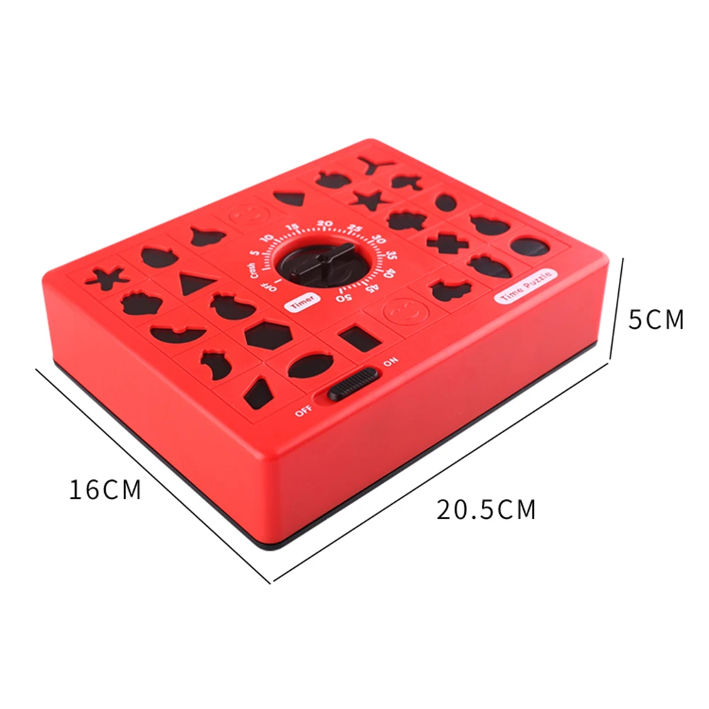 Shape puzzle board measuring 20.5 cm long, 16 cm wide, and 5 cm high