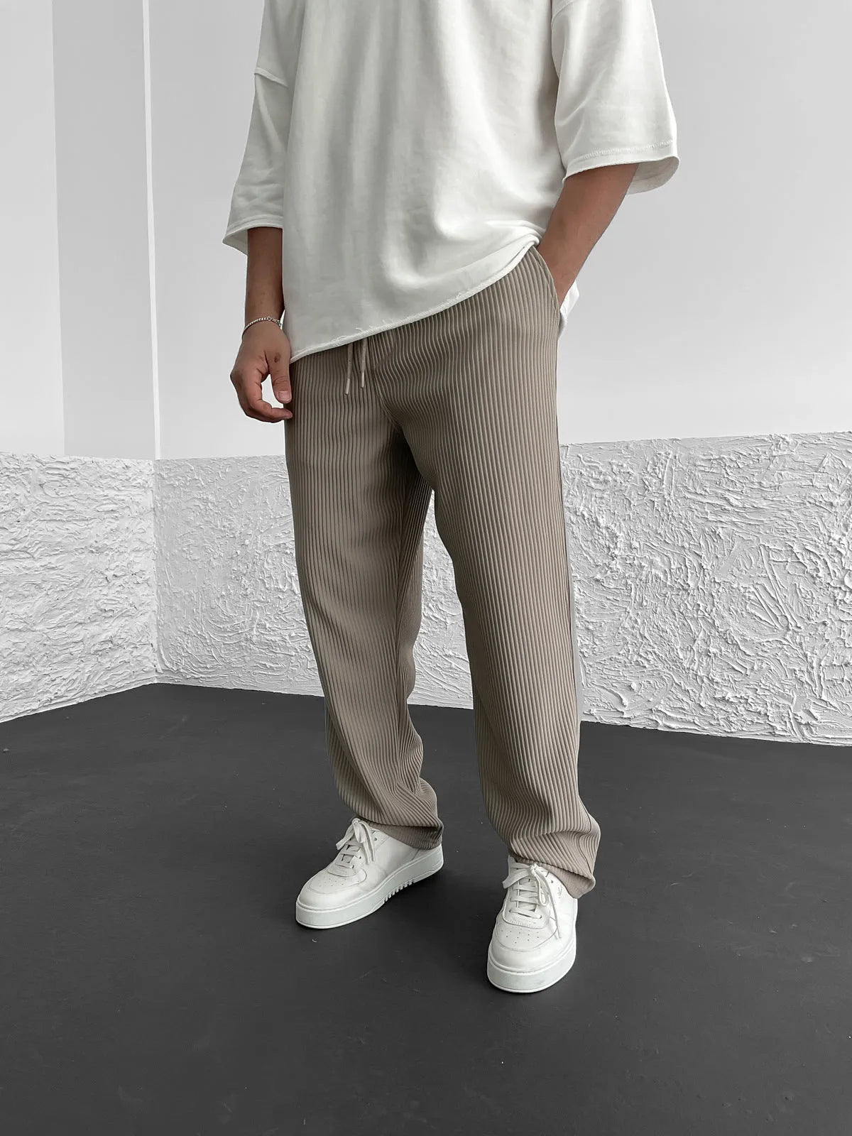 Relaxed Heavyweight Knit Wide Leg Pants Product Image 01