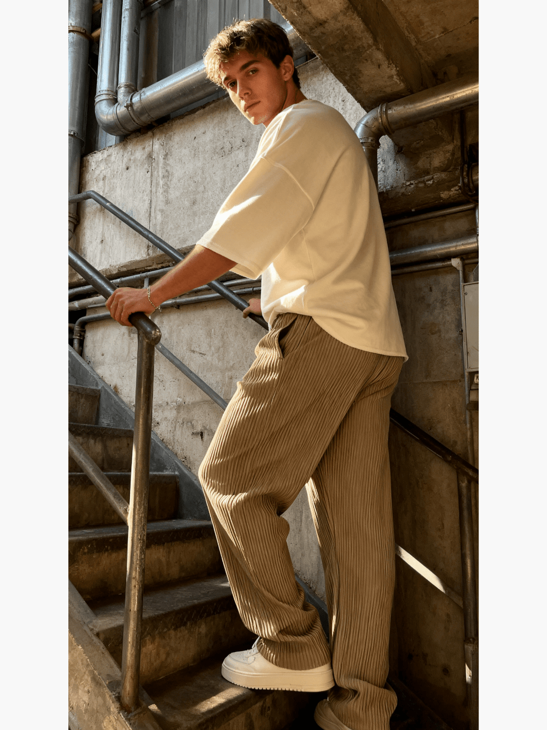 Relaxed Heavyweight Knit Wide Leg Pants Product Image 03