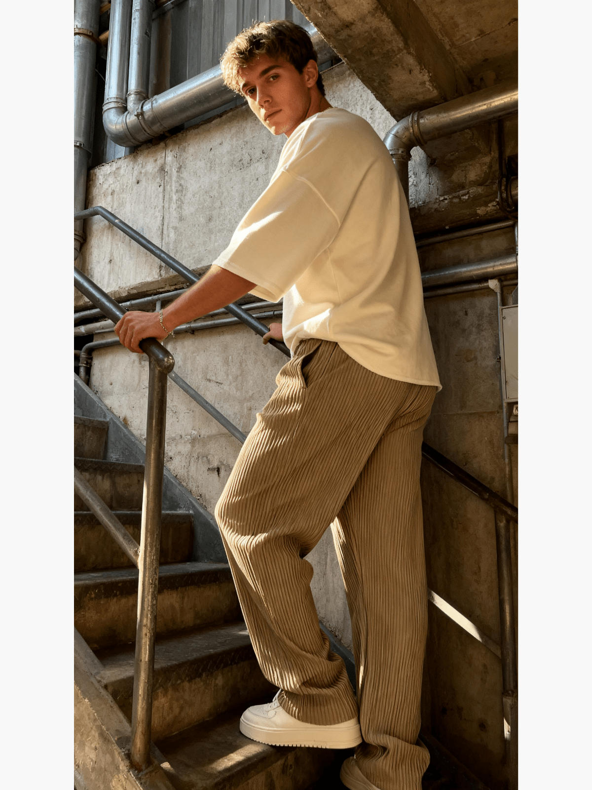 Relaxed Heavyweight Knit Wide Leg Pants Product Image 03