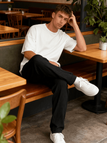 Relaxed Heavyweight Knit Wide Leg Pants Product Image 06
