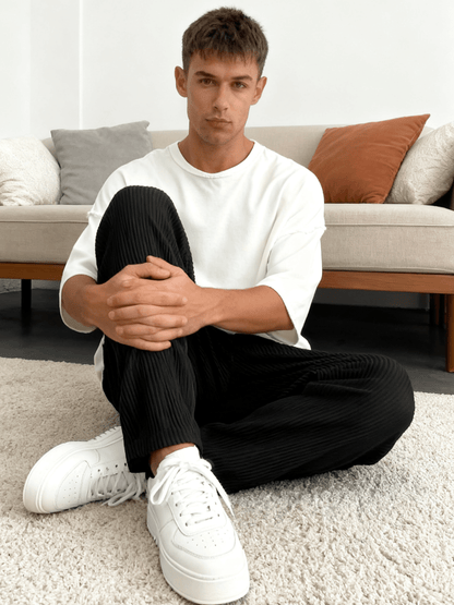 Relaxed Heavyweight Knit Wide Leg Pants Product Image 07