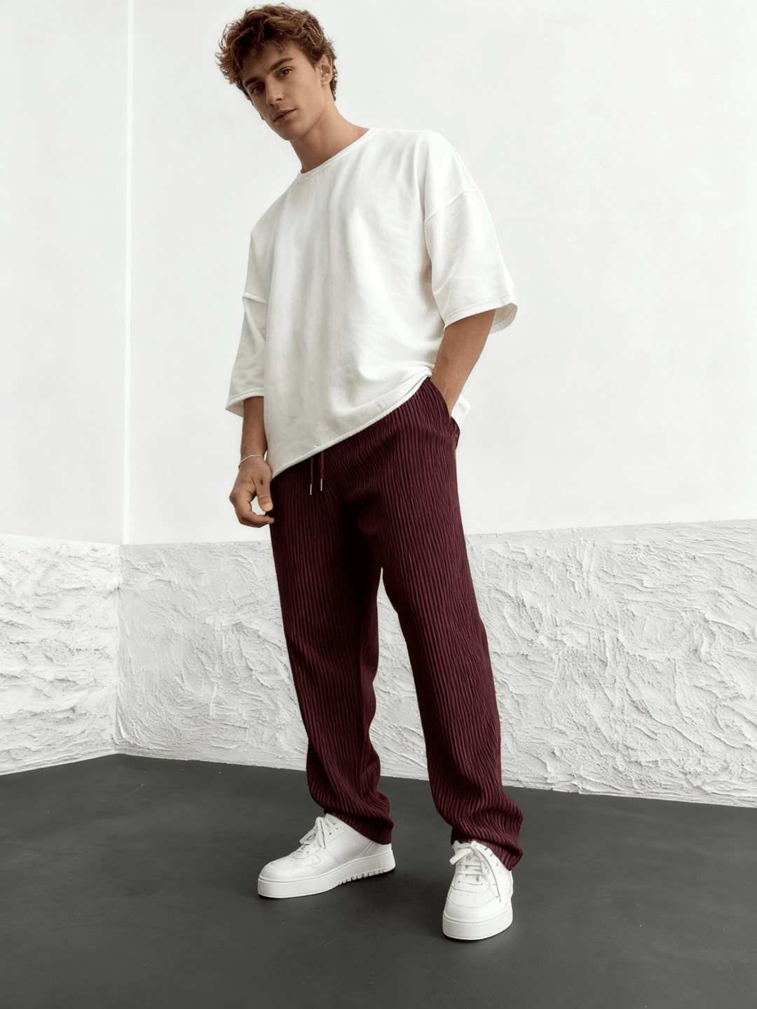 Relaxed Heavyweight Knit Wide Leg Pants Product Image 09