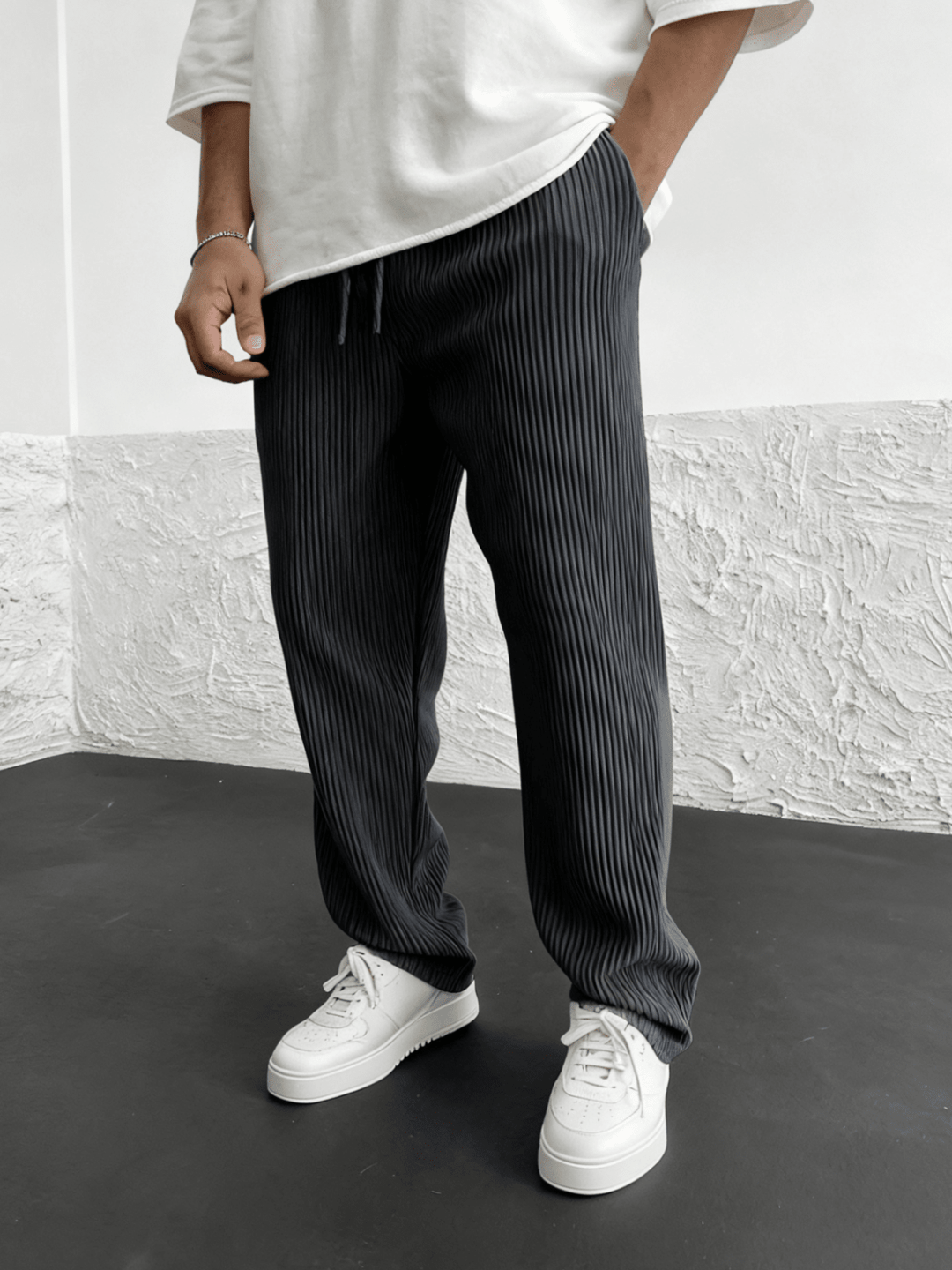 Relaxed Heavyweight Knit Wide Leg Pants Product Image 11