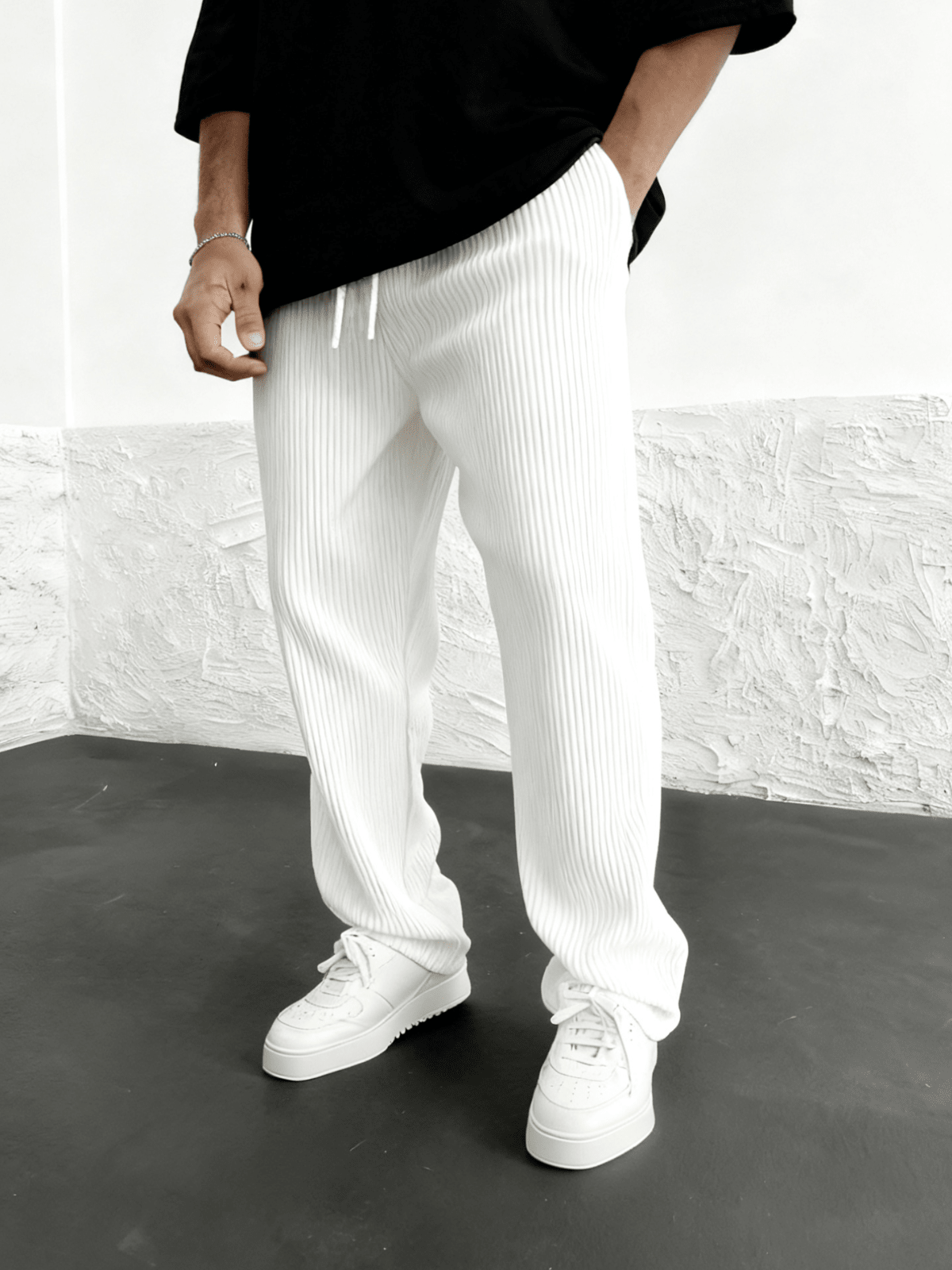 Relaxed Heavyweight Knit Wide Leg Pants Product Image 14