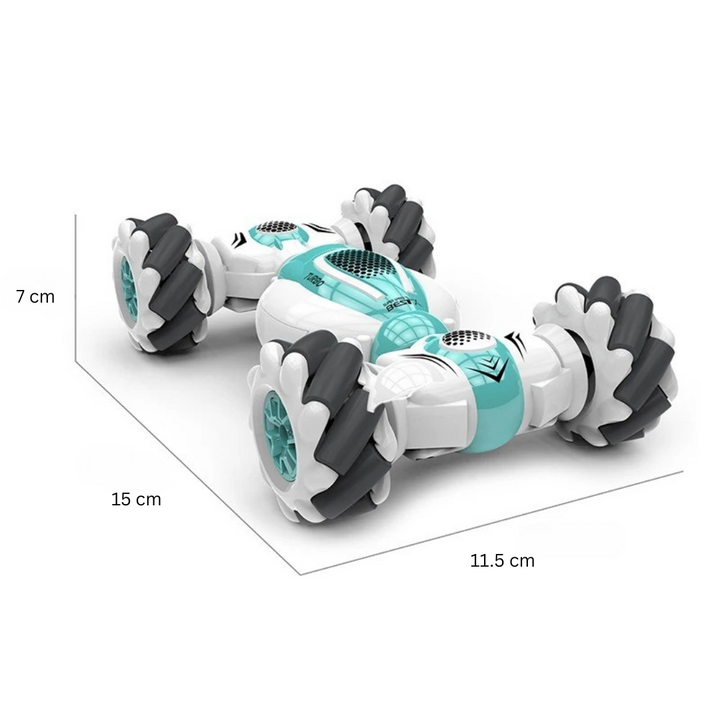 Remote control car measurement diagram showing 15 cm length, 11.5 cm width, and 7 cm height