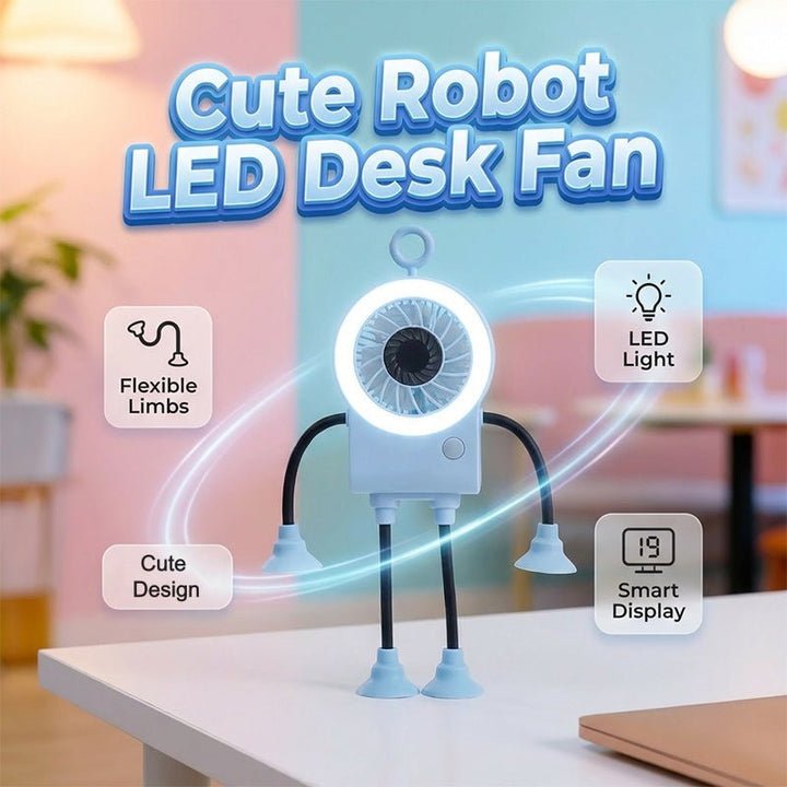 Ripple Bendable Desk Fan Led Ring Light Product Image 02