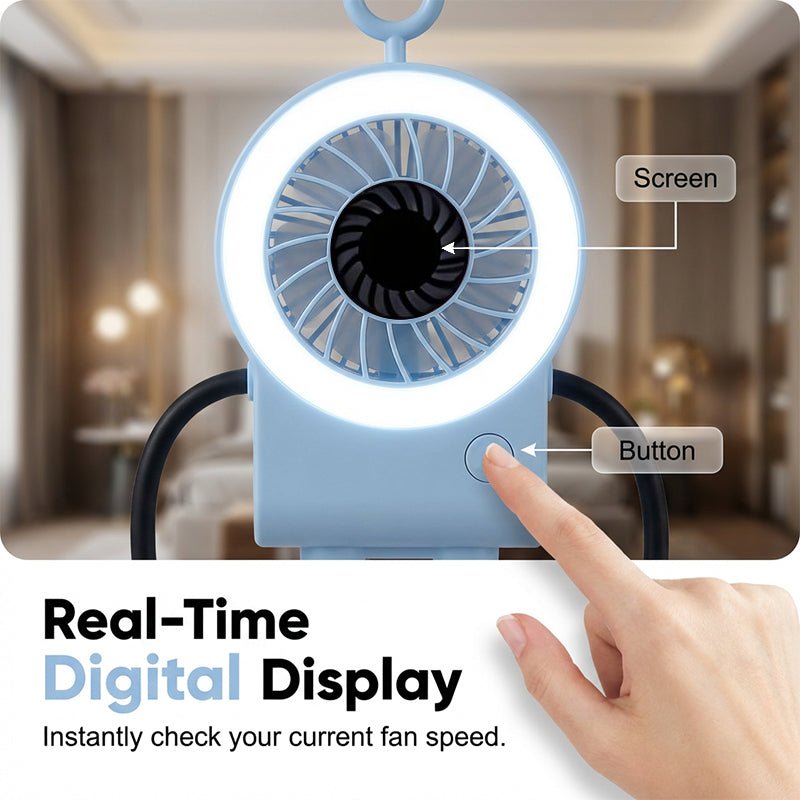 Ripple Bendable Desk Fan Led Ring Light Product Image 06