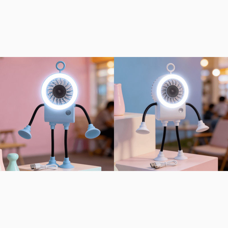 Ripple Bendable Desk Fan Led Ring Light Product Image 14