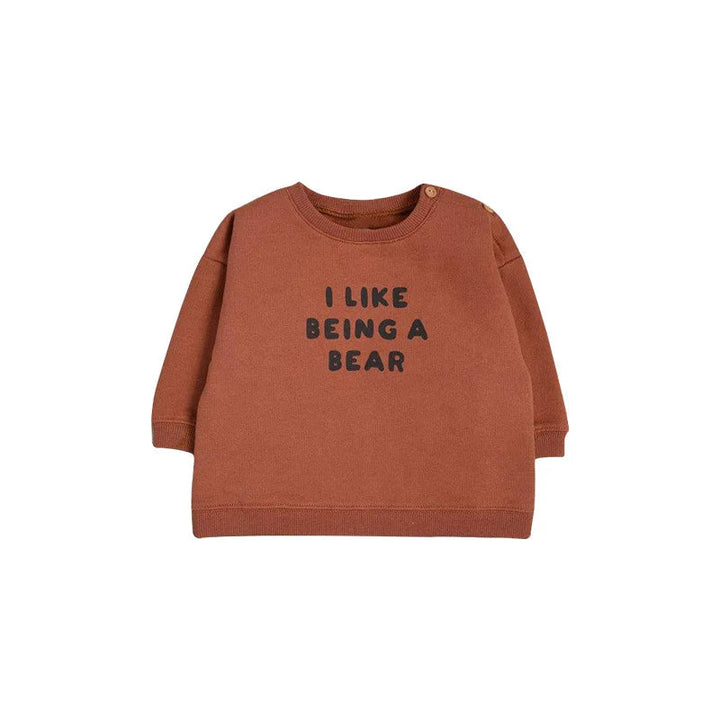 Rust brown long-sleeve baby T-shirt with &