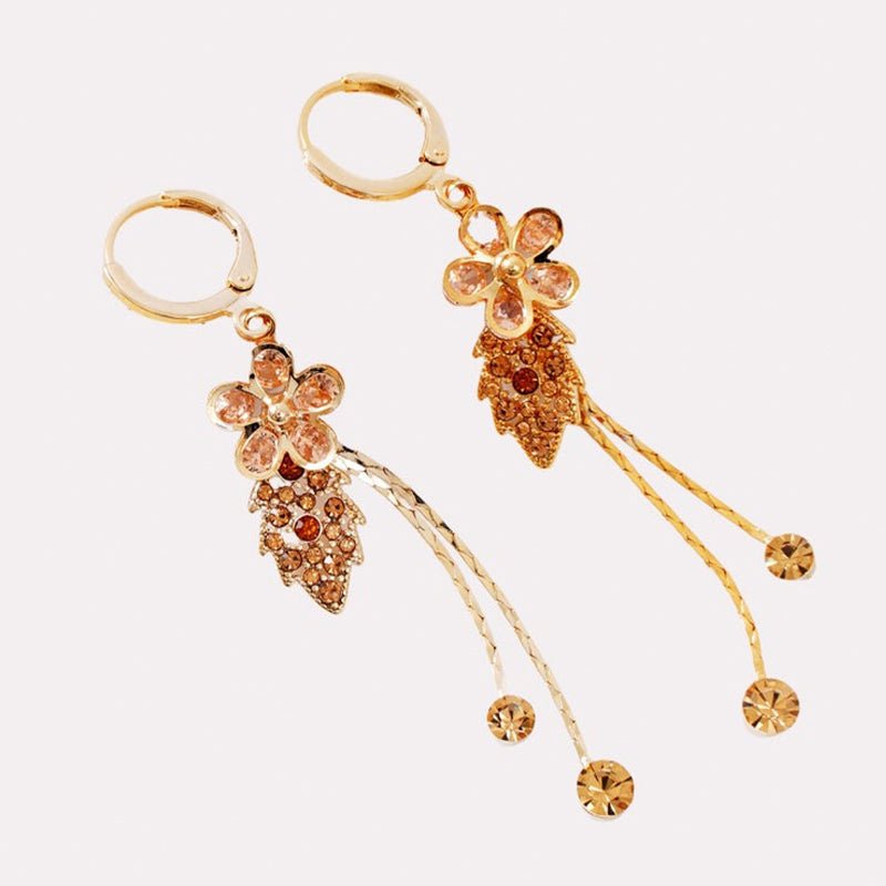 Serena Rhinestone Floral Tassel Earrings Product Image 08