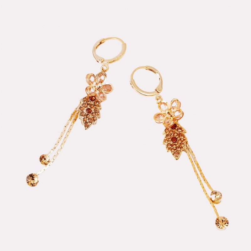Serena Rhinestone Floral Tassel Earrings Product Image 09