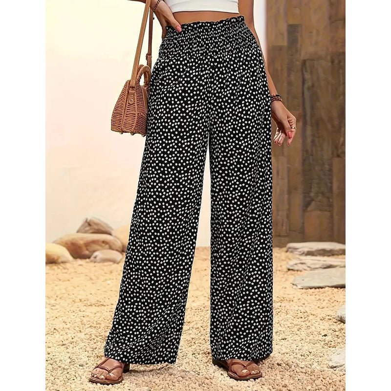 Serene Smocked Waist Wide Leg Pants Product Image 01