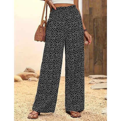 Serene Smocked Waist Wide Leg Pants Product Image 01