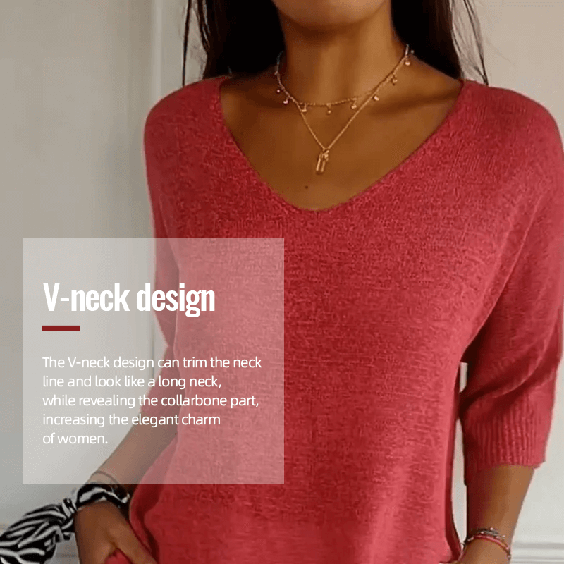 Serene V Neck Knit Layering Top Product Image 01