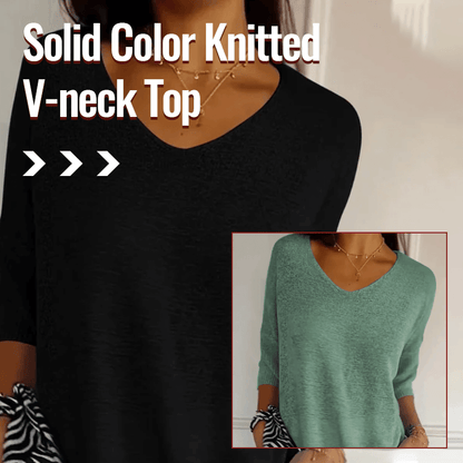 Serene V Neck Knit Layering Top Product Image 02