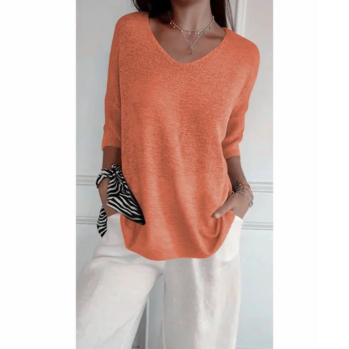 Serene V Neck Knit Layering Top Product Image 13