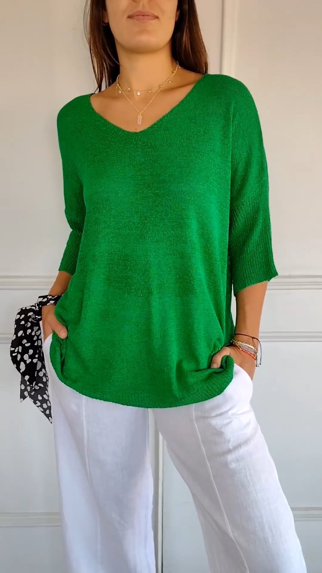 Serene V Neck Knit Layering Top Product Image 15
