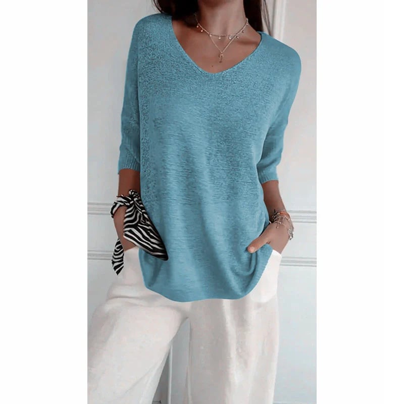 Serene V Neck Knit Layering Top Product Image 16