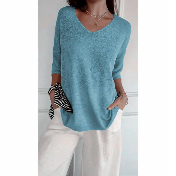 Serene V Neck Knit Layering Top Product Image 16