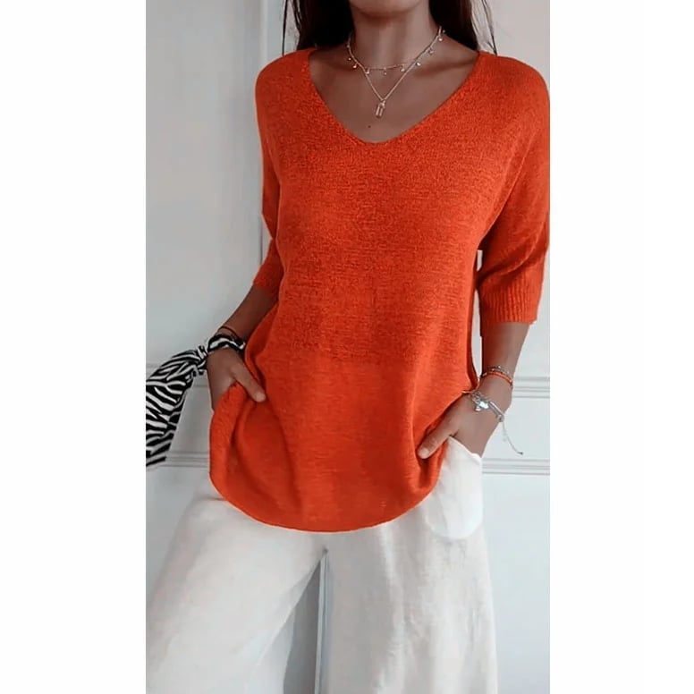 Serene V Neck Knit Layering Top Product Image 18