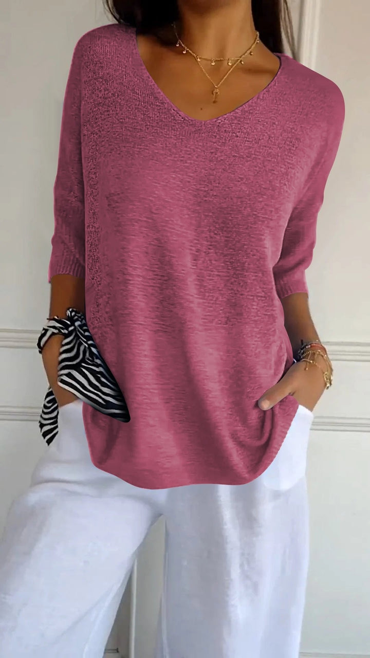 Serene V Neck Knit Layering Top Product Image 20