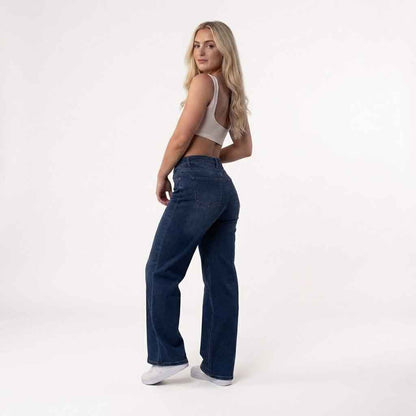 Shapeease Wide Leg Mid Rise Stretch Jeans Product Image 10
