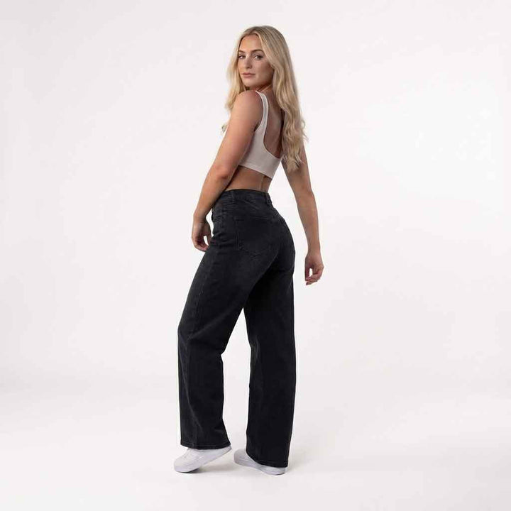 Shapeease Wide Leg Mid Rise Stretch Jeans Product Image 11
