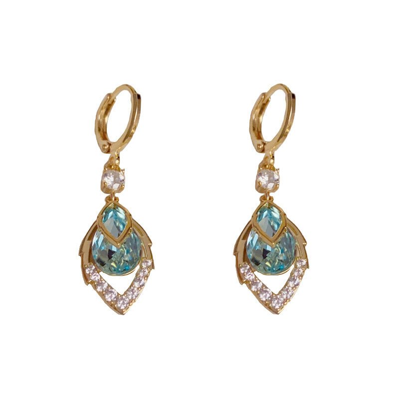 Sky Blue Teardrop Art Deco Hoops Product Image 02