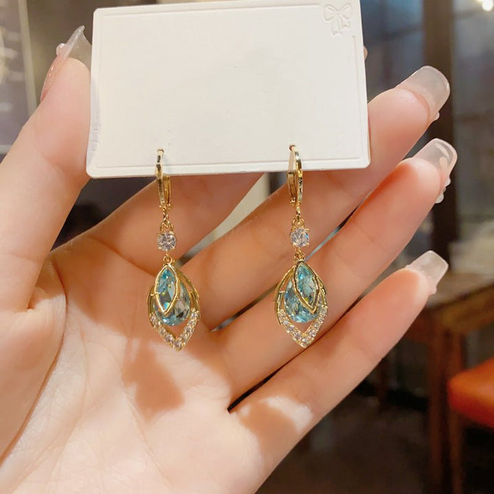 Sky Blue Teardrop Art Deco Hoops Product Image 09