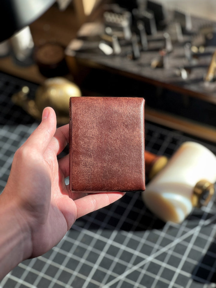 Slate Full Grain Leather Wallet Compact Pen Slot Product Image 06