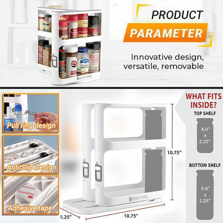 Slim Swivel Spice Condiment Bottle Rack Product Image 07