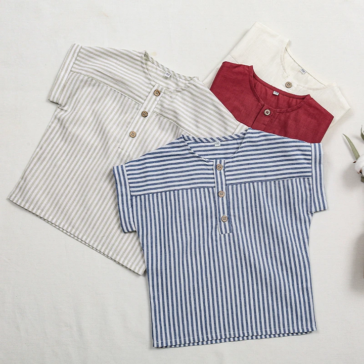 Blue and gray striped boys&