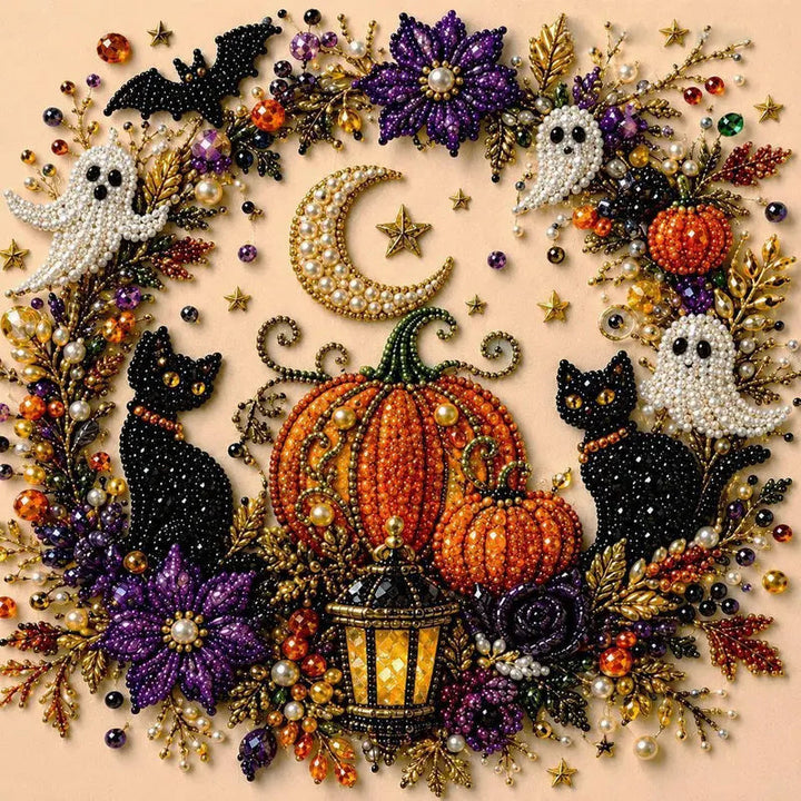 Sparkling Halloween Witch Diamond Painting Kit Product Image 01